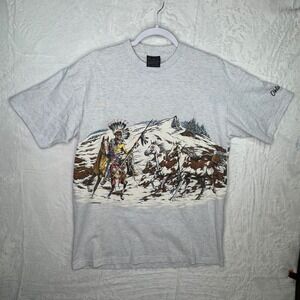 Habitat Native American Horse Graphic T Shirt Mens Large Oklahoma Graphic Tee